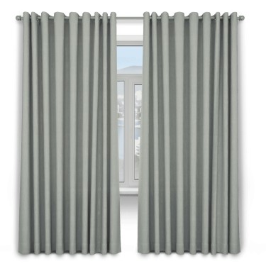 Шторы на люверсах, лён димаут, цвет серый