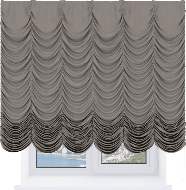 Французская штора «Кортин», вельвет кофейный