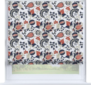 Римская штора «Кортин» на створку «Пёстрые цветы»