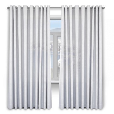 Шторы на люверсах ткань вельвет дымчато-белый