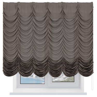 Французская штора «Кортин», лён мокко