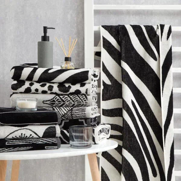 Полотенце махровое Этель Zebra чёрный, 70х130 см, 100% хл, велюр, 420 гр/м2