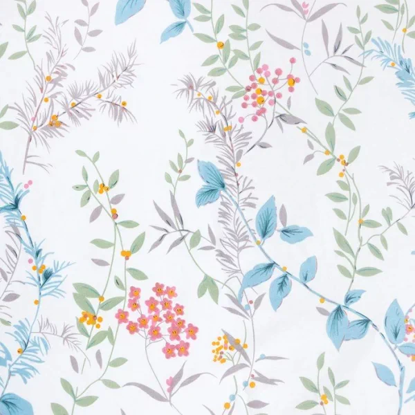 Простыня на резинке LoveLife 180*200*25см, "Flowers", 100% хлопок, сатин, 125г/м²