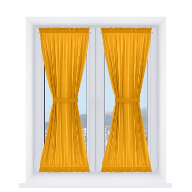 Штора песочные часы «Кортин» вельвет желтый