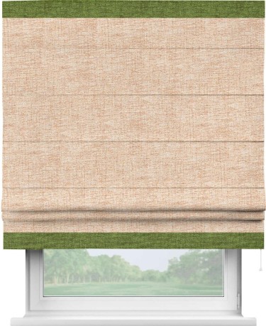 Римская штора «Кортин» для проёма, рогожка димаут персиковый, с кантом Горизонт