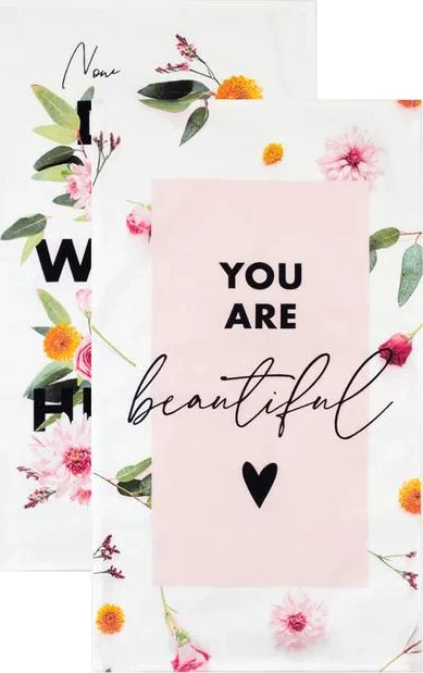 Набор кухонных полотенец Этель You are beautiful, 35х60 см-2шт, 100% хл, саржа 190 г/м2