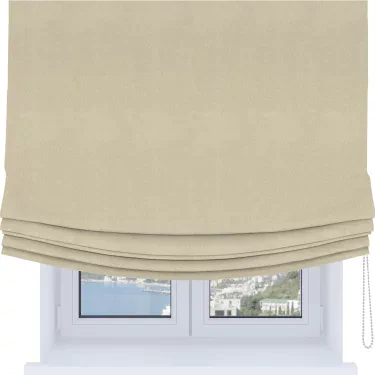Римская штора Soft с мягкими складками, ткань блэкаут однотонный цвет бежевый