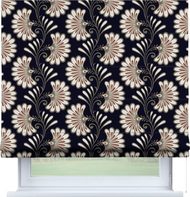 Римская штора «Кортин» для проема «Бархатная ночь»