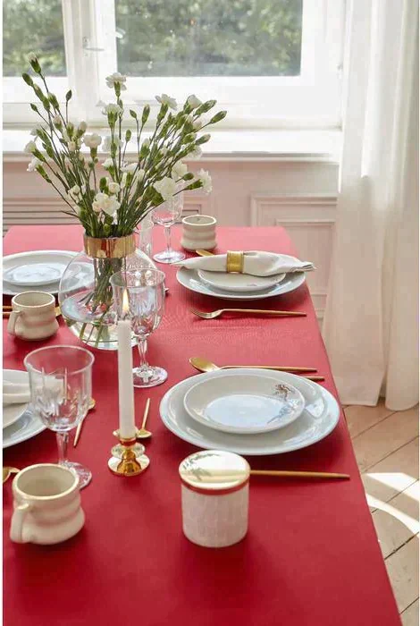 Скатерть "Этель" Elegance 150*250 +/-3см, цв.бордовый, пл. 192 г/м2, хл с ВГМО
