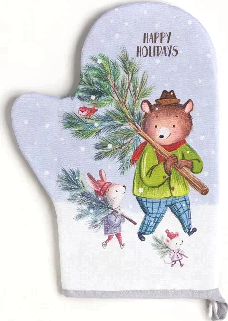 Варежка-прихватка "Magic winter" 20х28см,саржа, 100% х/л, ватин 250г/м2