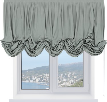 Австрийская штора «Кортин», вельвет светло-серый