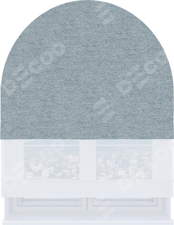 Римская штора «Кортин» день-ночь для арочного проёма, стиф димаут светло-серый