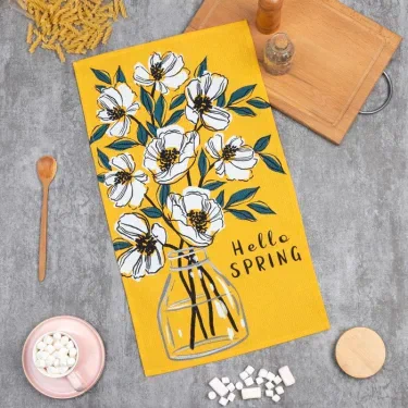 Полотенце "Доляна" Hello spring 35х60 см, 100% хл, вафля 160 г/м2