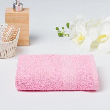 Полотенце махровое гладкокрашеное «Эконом» 50х90 см, цвет розовый