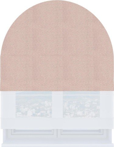 Римская штора «Кортин» день-ночь для арочного проёма, ткань блэкаут с блеском сиреневый