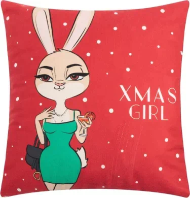 Наволочка на подушку Этель "Xmas girl", 40*40 см, 100 п/э, велюр