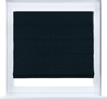 Римская штора «Кортин» кассетная, ткань лён димаут max, синий