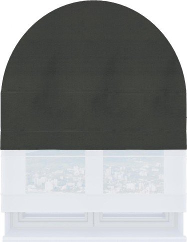 Римская штора «Кортин» день-ночь для арочного проёма, ткань бархат серый