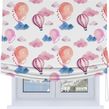 Римская штора Soft с мягкими складками, «Полёт в облаках»