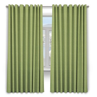 Шторы ткань лён димаут, салатовый