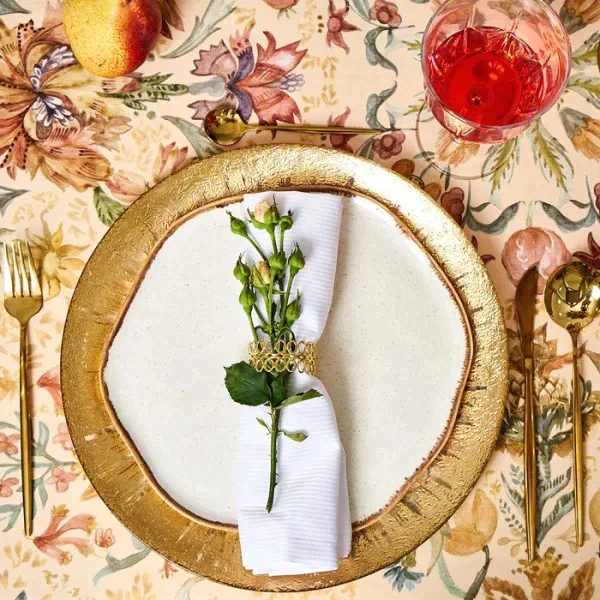 Набор столовый «Этель» Floral pattern, скатерть 147x112 +/-2 см с ГМВО, салфетки 40х40 см - 4 шт