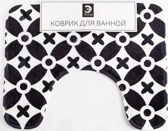 Коврик для ванной Этель "Узор", 50х40 см, велюр