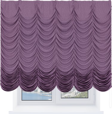 Французская штора «Кортин», лён кашемир сиреневый