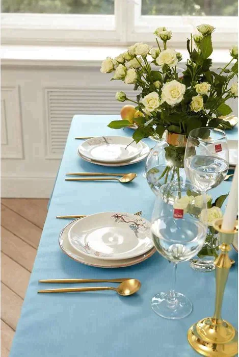 Скатерть Этель Elegance 150*110 +/-3см, цв.серо-синий, пл. 192 г/м2, хл с ВГМО
