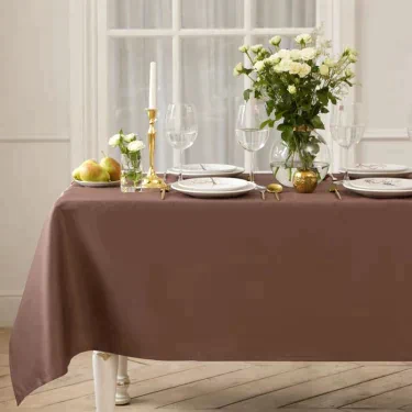 Скатерть Этель Cozy 150*250 +/-3см, цв.кофейный, пл. 192 г/м2, хл с ВГМО