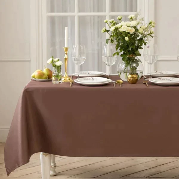 Скатерть Этель Cozy 150*220 +/-3см, цв.кофейный, пл. 192 г/м2, хл с ВГМО