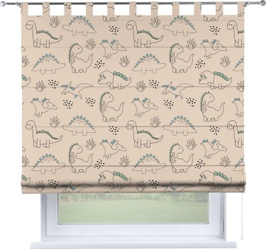 Римская штора «Кортин» на петлях «Динозаврики»