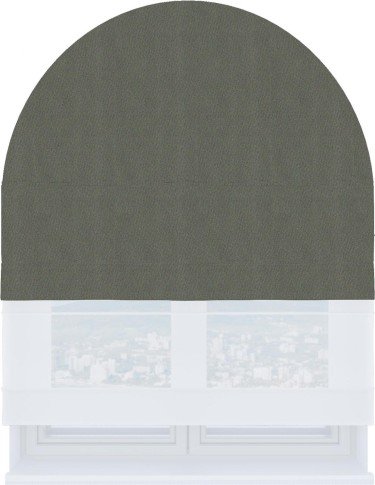 Римская штора «Кортин» день-ночь для арочного проёма, ткань блэкаут однотонный тёмно-серый