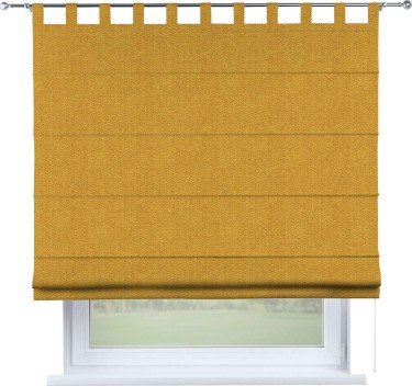 Римская штора на петлях «Кортин», ткань твид блэкаут, медово-желтый