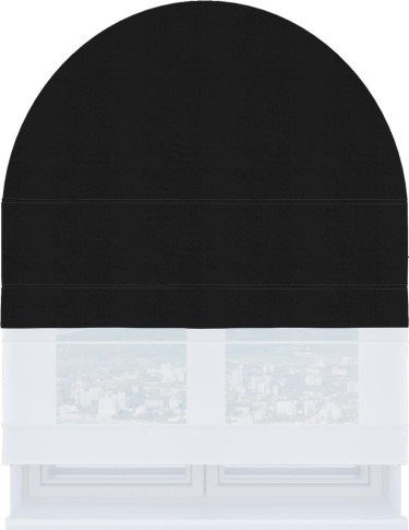 Римская штора «Кортин» день-ночь для арочного проёма, ткань блэкаут однотонный черный