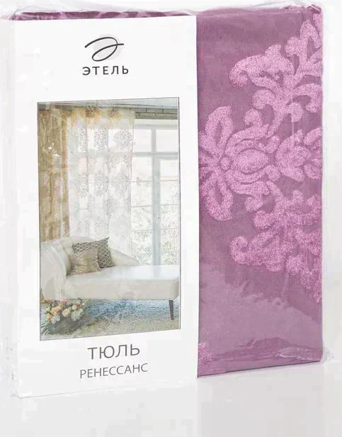 Тюль сетка с бархатом "Этель" 170х265 см Ренессанс Лилиан, 100% п/э