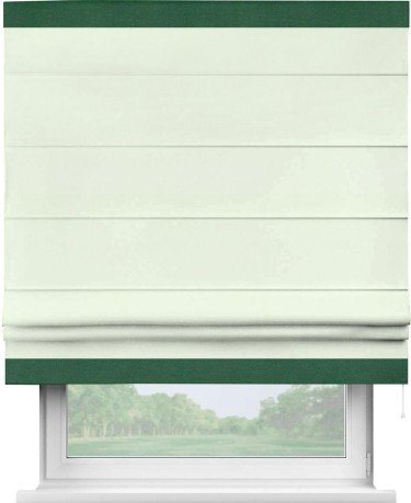 Римская штора «Кортин» с кантом Горизонт, для проема, ткань вельвет кремовый