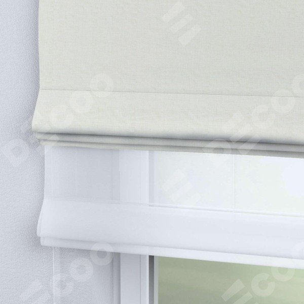 Римская штора «Кортин» день-ночь, ткань лён молочный