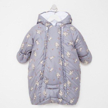 Конверт с ручками (с петлей для автокресла), цвет серый, рост 68 см