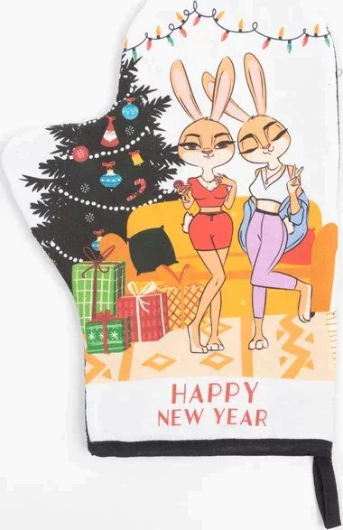 Варежка-прихватка "Fashion xmas" 20х28 см, саржа, 100% х/л, ватин 250 г/м2
