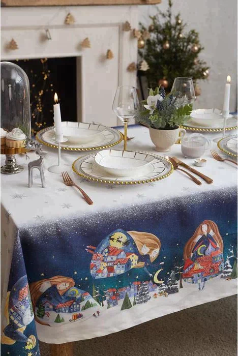 Скатерть "Этель" Christmas night 149х110см с ГМВО, 100%хл, 190г/м2
