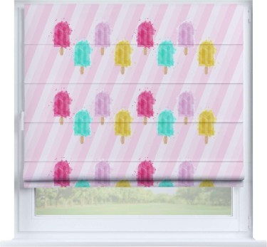 Римская штора «Кортин» на створку «Фруктовое мороженое»