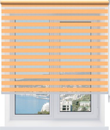 Рулонная штора День-ночь Basic морковный