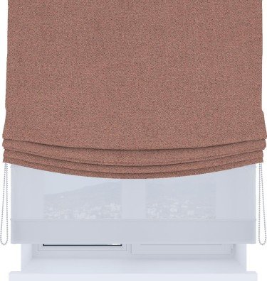 Римская штора «Кортин», день-ночь с мягкими складками, лён блэкаут розовый