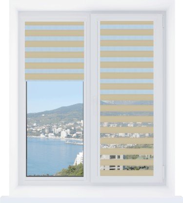 Рулонная штора День-ночь Уни 2 Elsa ВО бежевый, размеры от 20 до 120 см