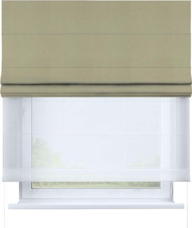 Римская штора «Кортин» день-ночь, ткань блэкаут однотонный, милано капучино