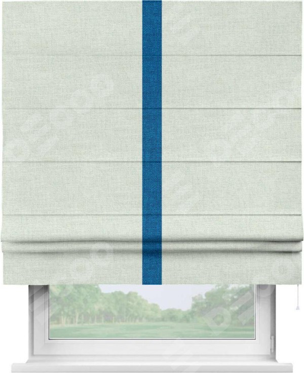 Римская штора «Кортин» для проёма, лён топлёное молоко, с кантом Хайвэй