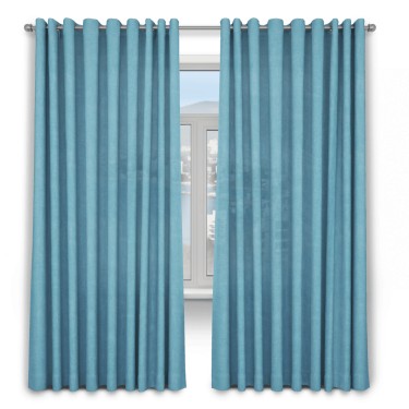 Шторы на люверсах ткань вельвет ментоловый