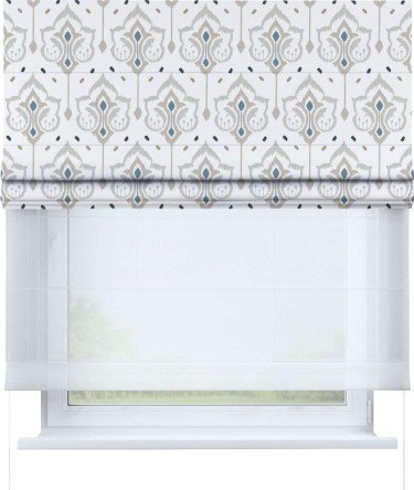 Римская штора «Кортин» день-ночь «Икат узор»