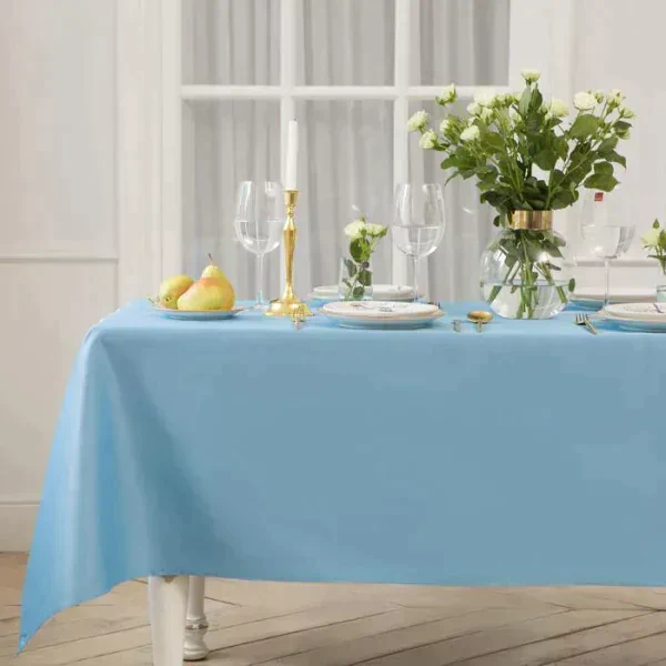 Скатерть Этель Cozy 150*220 +/-3см, цв.серо-синий, пл. 192 г/м2, хл с ВГМО