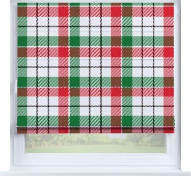 Римская штора «Кортин» на створку «Трёхцветная клетка»